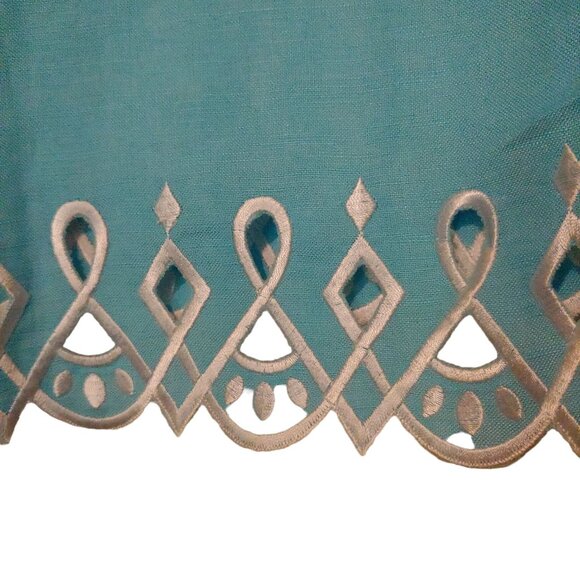 Bobb Mackie Robin Egg Blue 2 piece Tank/Button Shirt White Embroidery Eyelet 2X - Picture 10 of 13